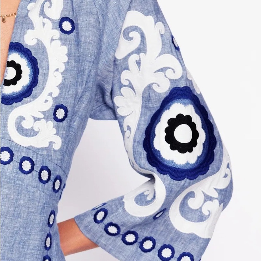 Boden Blue Embroidered Maxi Dress - Picture 6 of 9